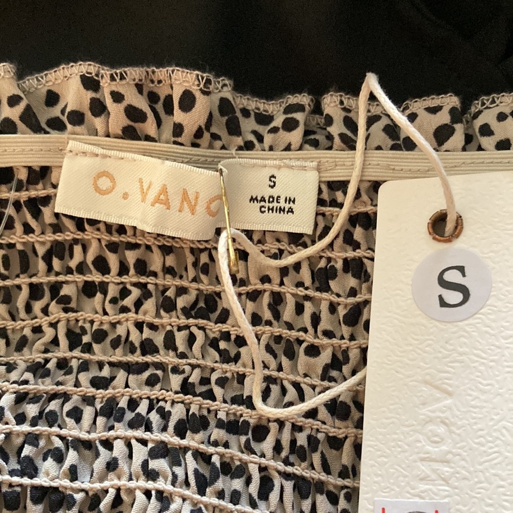 O. Vianca Long Sleeve Crop Animal Print Top Small - Picture 6 of 7